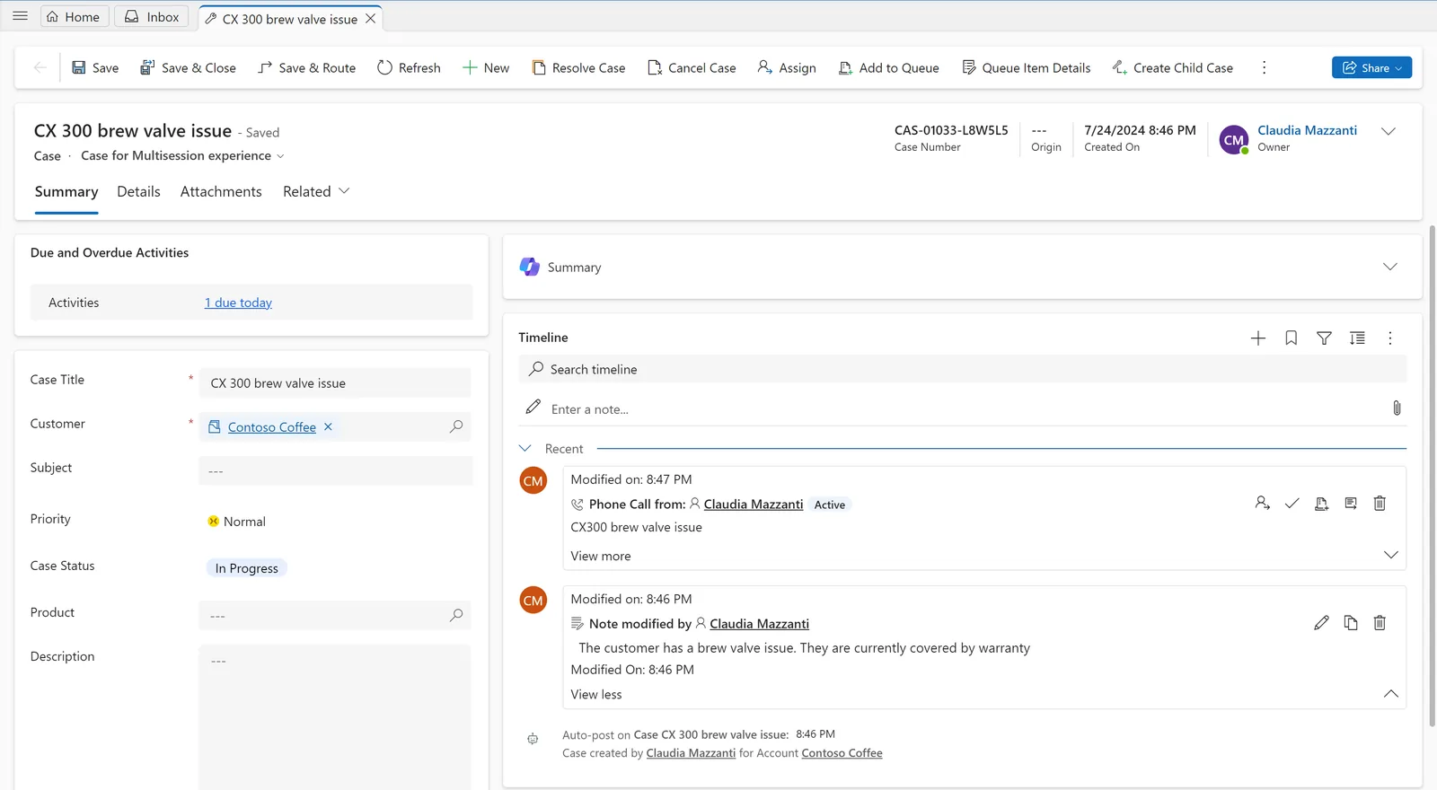 Dynamics 365 Customer Service case form in multisession workspace - Dynamics 365 Customer Service UAE
